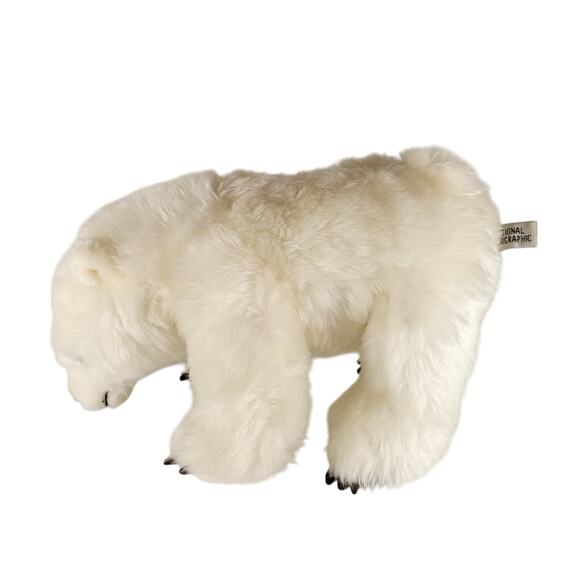 National Geographic Polar Bear Plush 10" White Stuffed Animal Toy with Claws - Picture 5 of 16